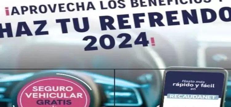 Con beneficios inicia periodo de refrendo vehicular 2024